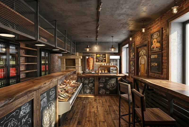 Дизайн кухни в стиле Лофт — фото интерьера от нейросети RoomGPT