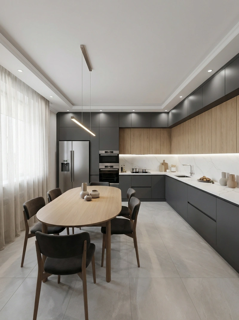Дизайн кухни в стиле Минимализм — фото интерьера от нейросети RoomGPT