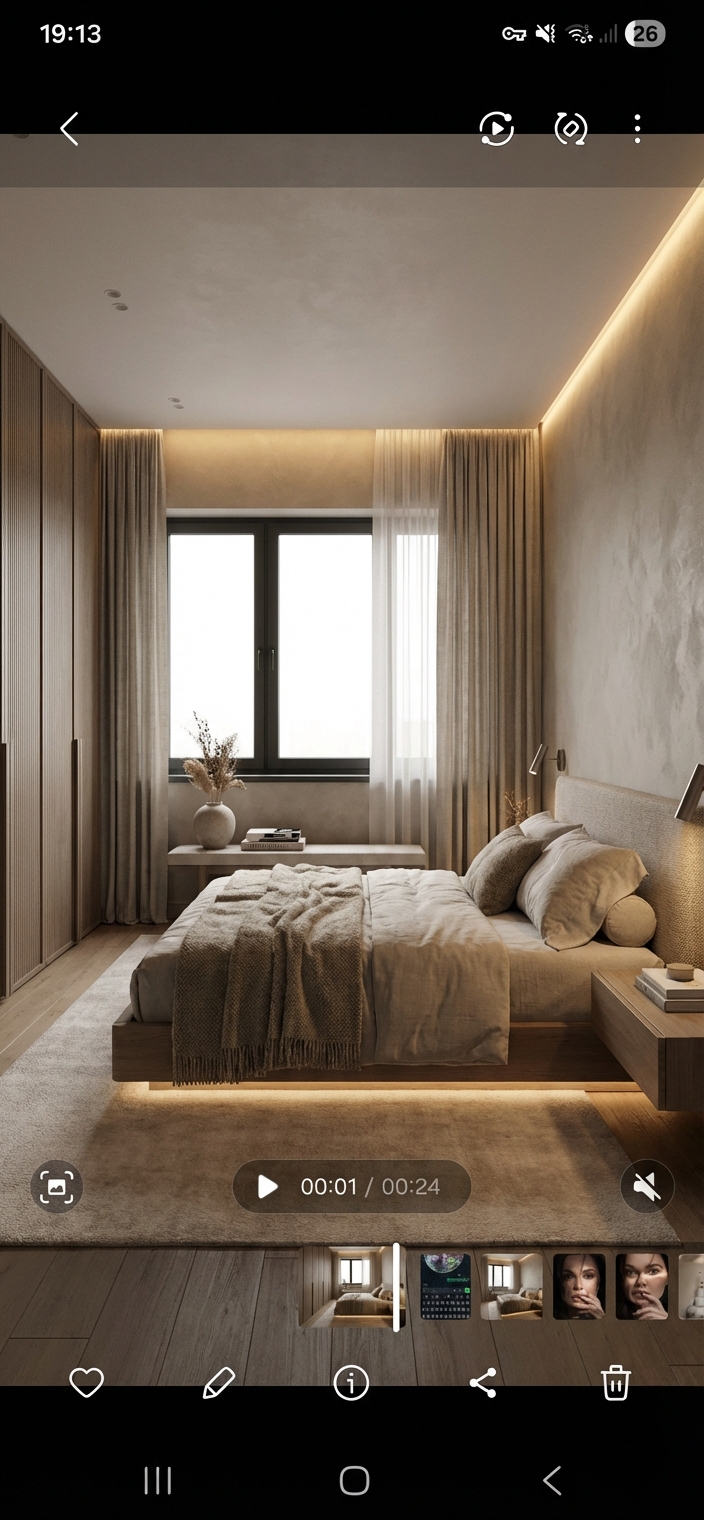 Дизайн спальни в стиле Минимализм — фото интерьера от нейросети RoomGPT