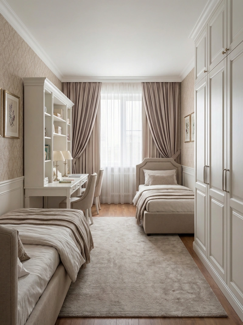 Дизайн интерьера в стиле Классика — Детская от нейросети RoomGPT