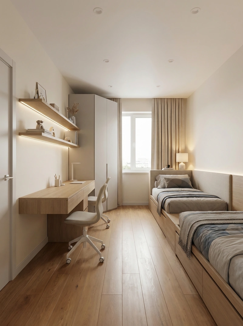 Дизайн детской в стиле Минимализм — фото интерьера от нейросети RoomGPT