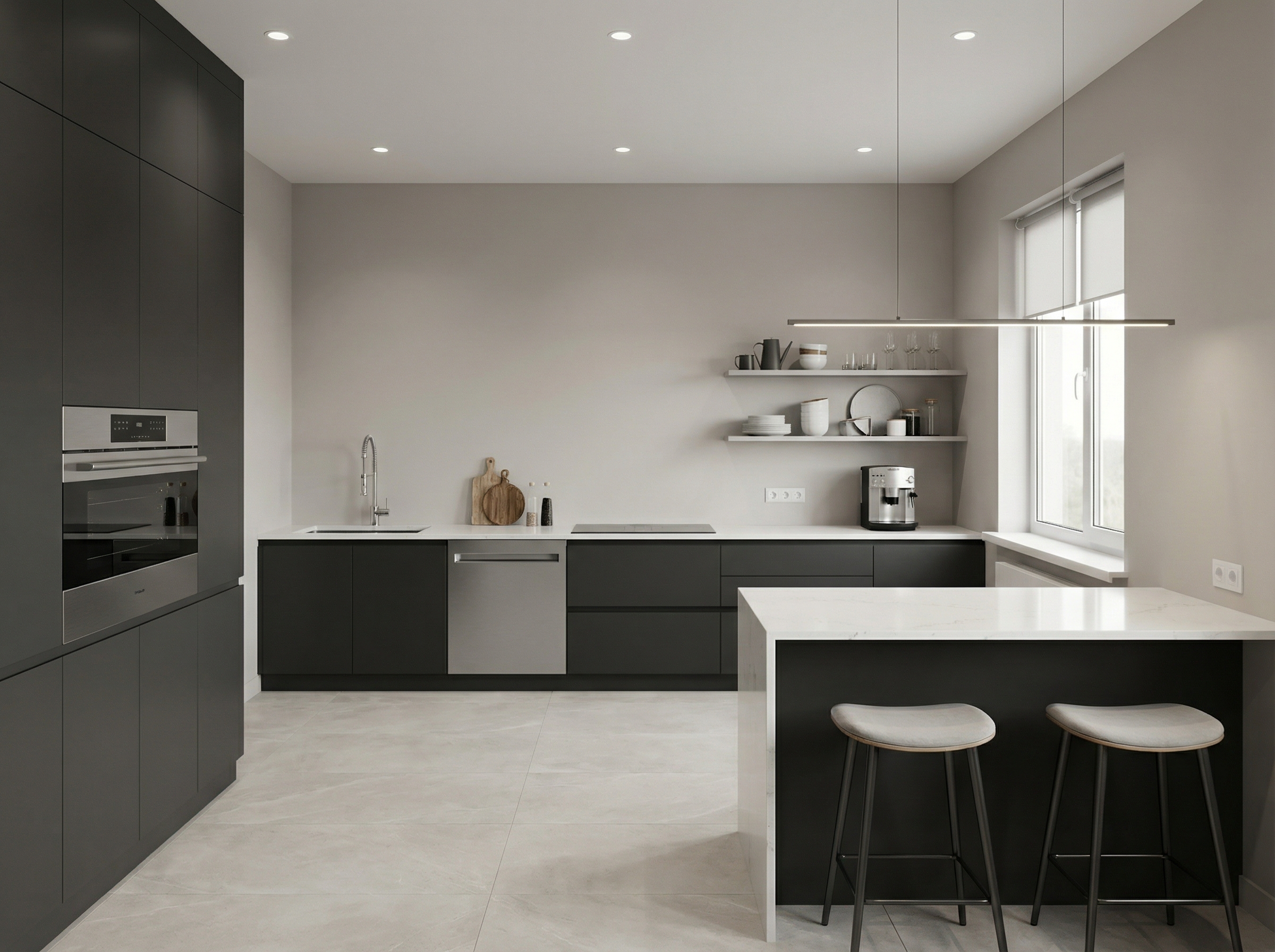 Дизайн кухни в стиле Минимализм — фото интерьера от нейросети RoomGPT