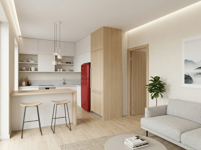 Дизайн гостиной в стиле Сканди — фото интерьера от нейросети RoomGPT