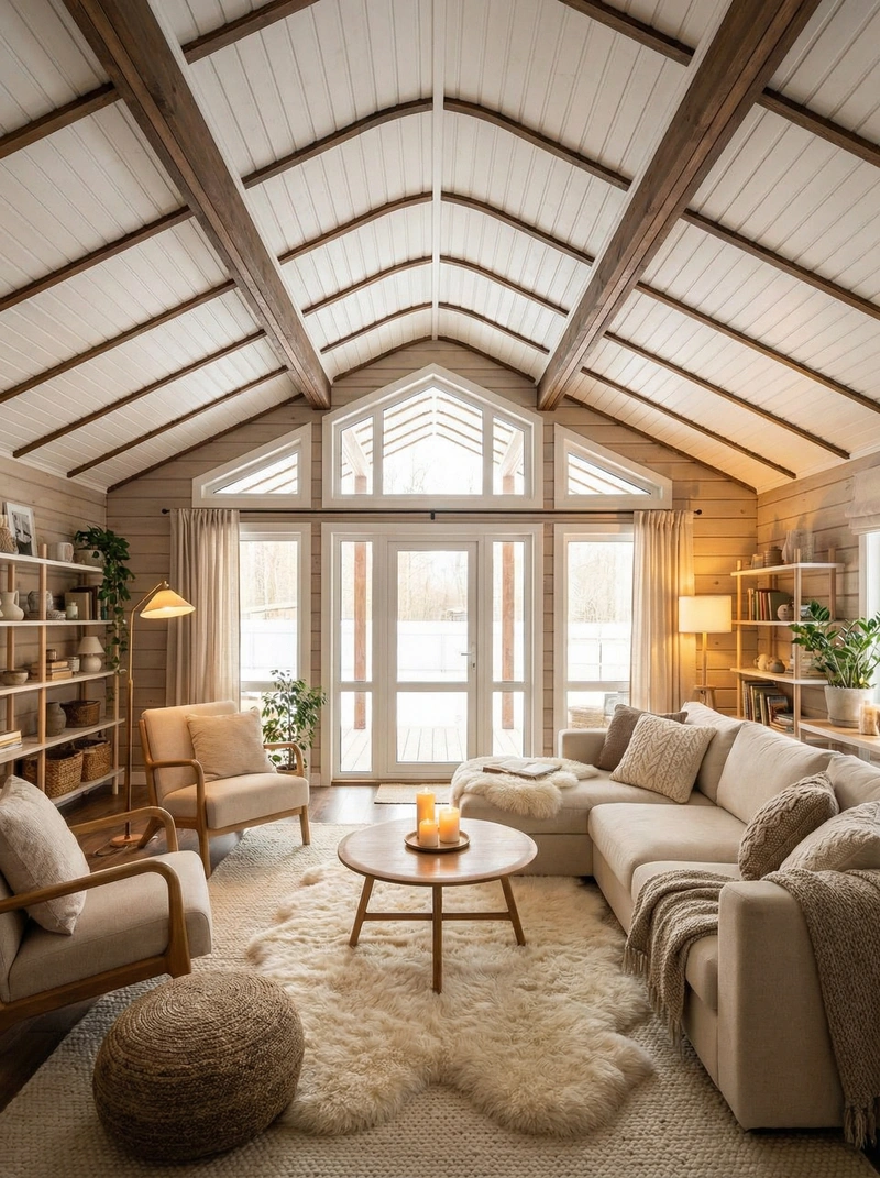 Дизайн интерьера в стиле Хюгге — Гостиная от нейросети RoomGPT