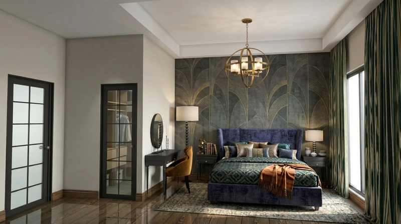 Дизайн интерьера в стиле Эклектика — Спальня от нейросети RoomGPT