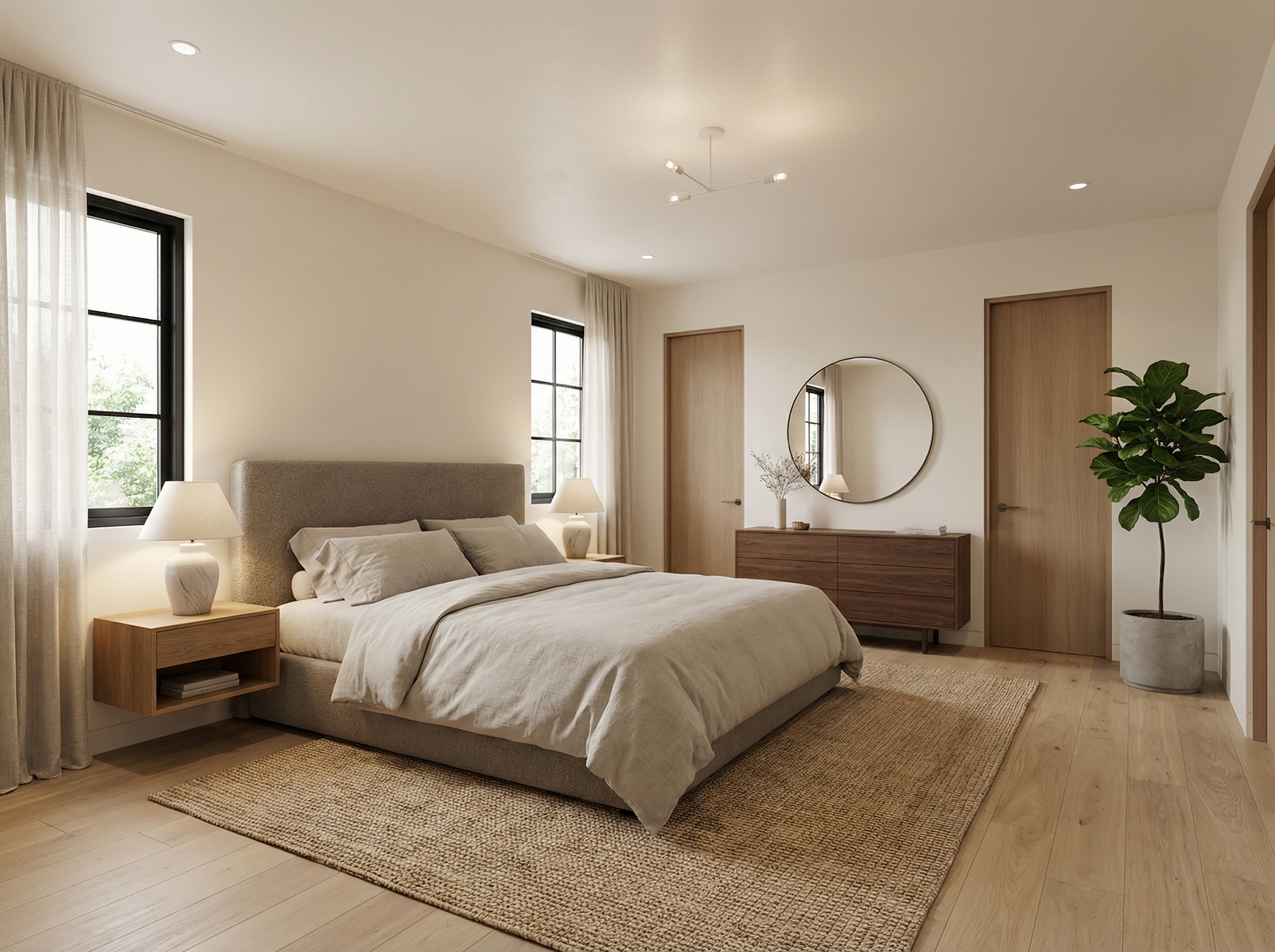 Дизайн спальни в стиле Минимализм — фото интерьера от нейросети RoomGPT