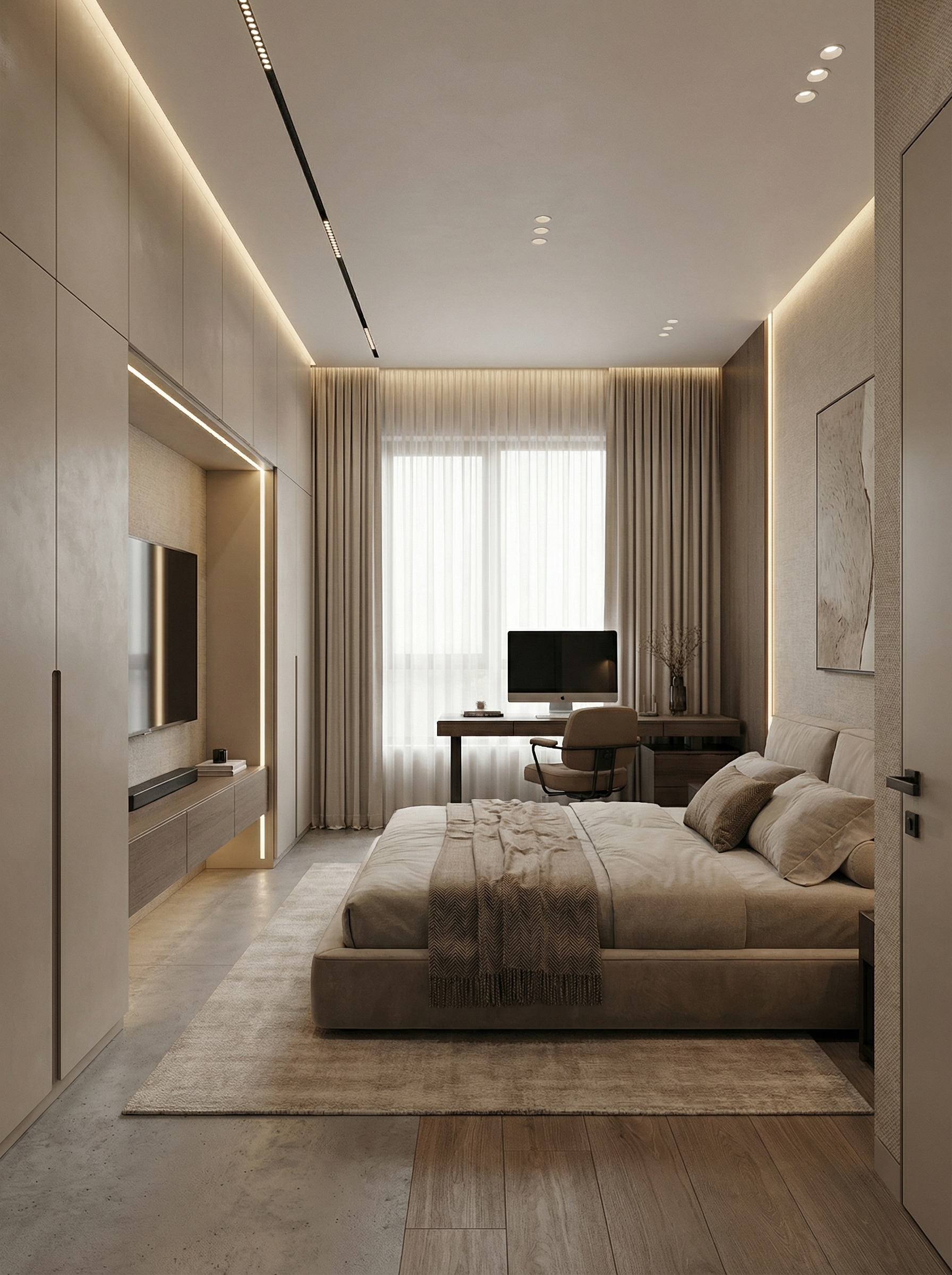 Дизайн спальни в стиле Минимализм — фото интерьера от нейросети RoomGPT