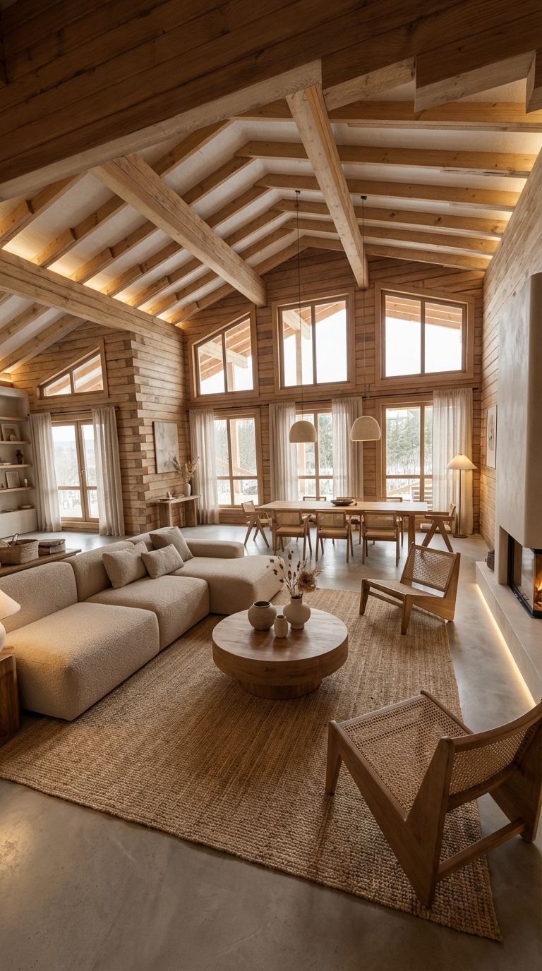 Дизайн гостиной в стиле Japandi — фото интерьера от нейросети RoomGPT