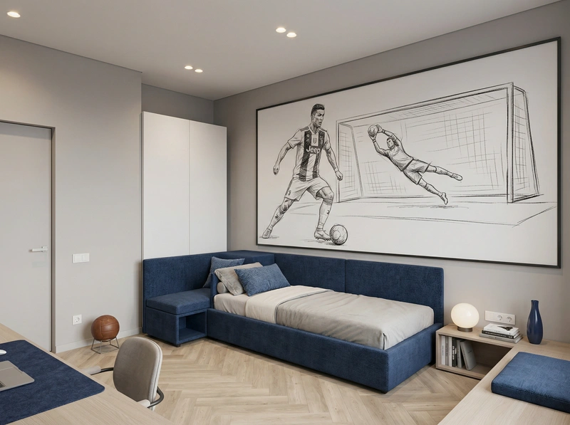 Дизайн детской в стиле Минимализм — фото интерьера от нейросети RoomGPT