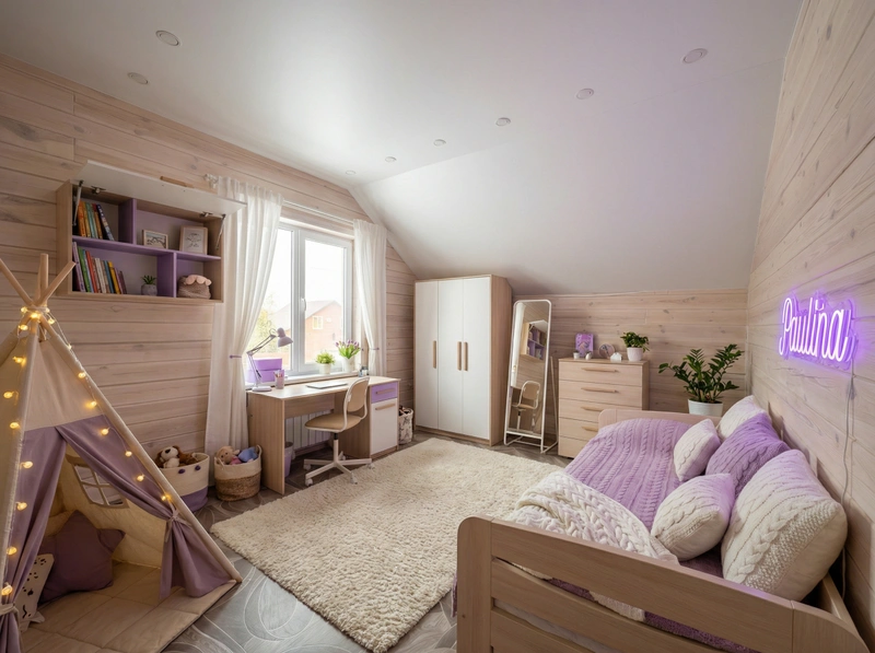 Дизайн интерьера в стиле Хюгге — Детская от нейросети RoomGPT