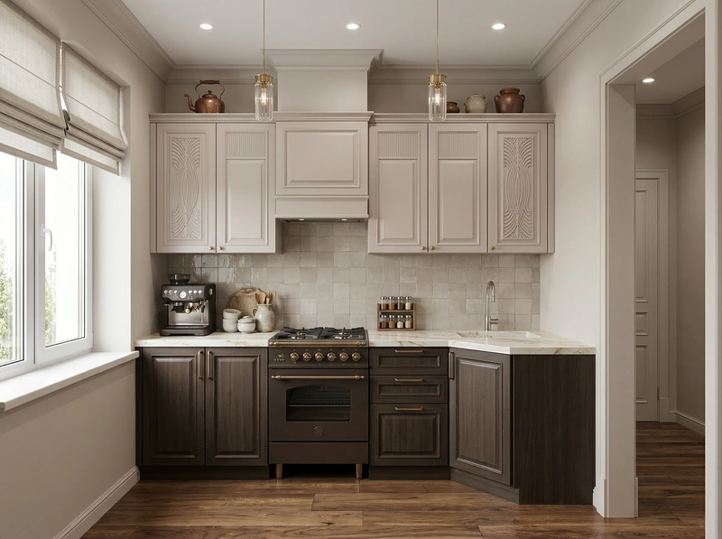 Дизайн интерьера в стиле Классика — Кухня от нейросети RoomGPT