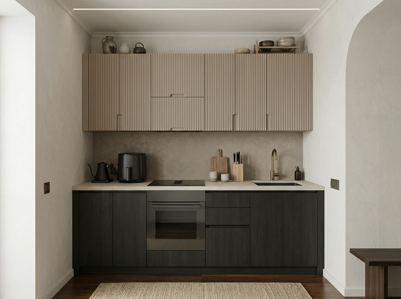 Дизайн кухни в стиле Japandi — фото интерьера от нейросети RoomGPT