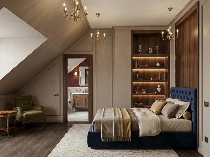 Дизайн спальни в стиле Классика — фото интерьера от нейросети RoomGPT