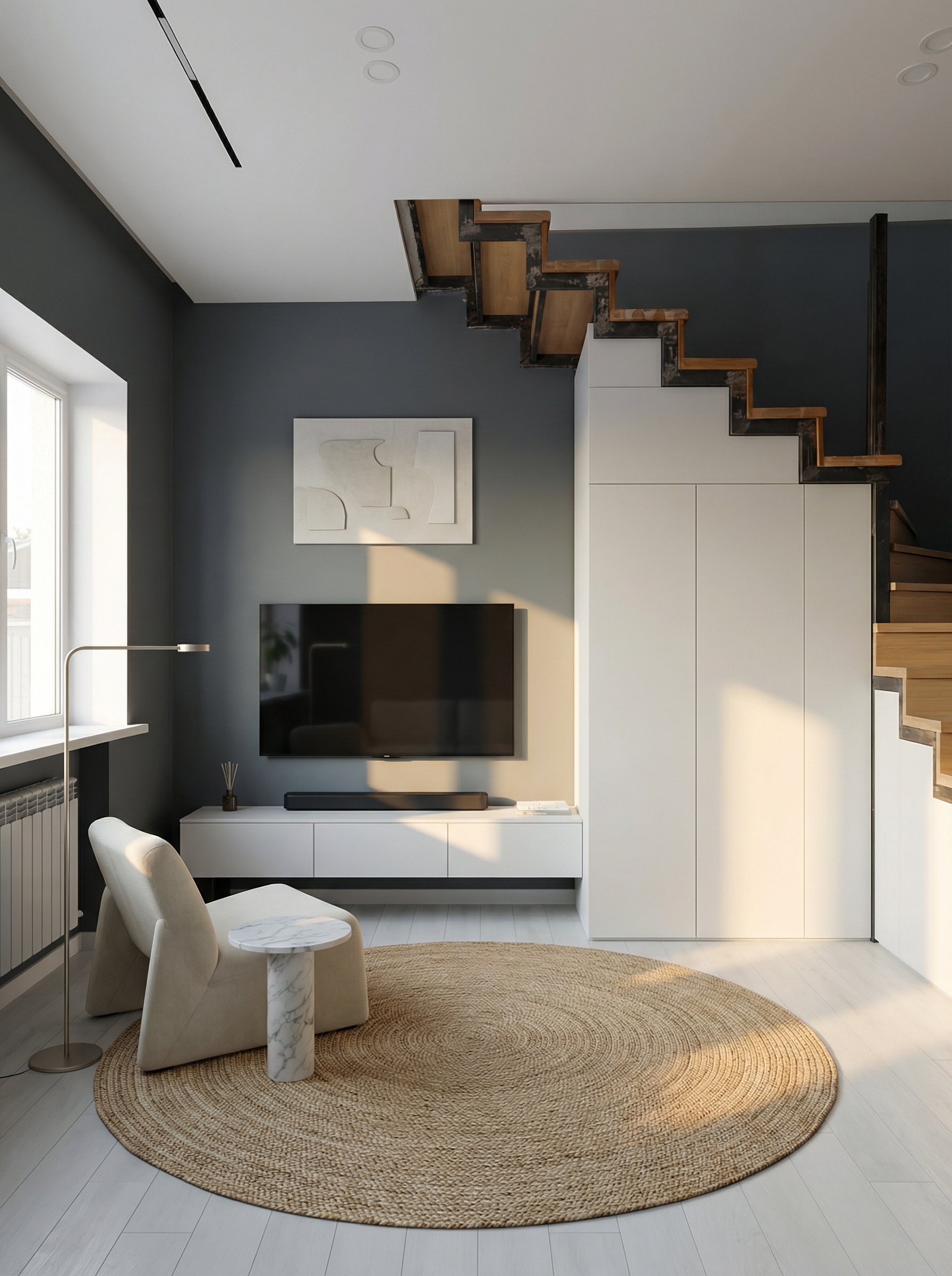 Дизайн гостиной в стиле Минимализм — фото интерьера от нейросети RoomGPT