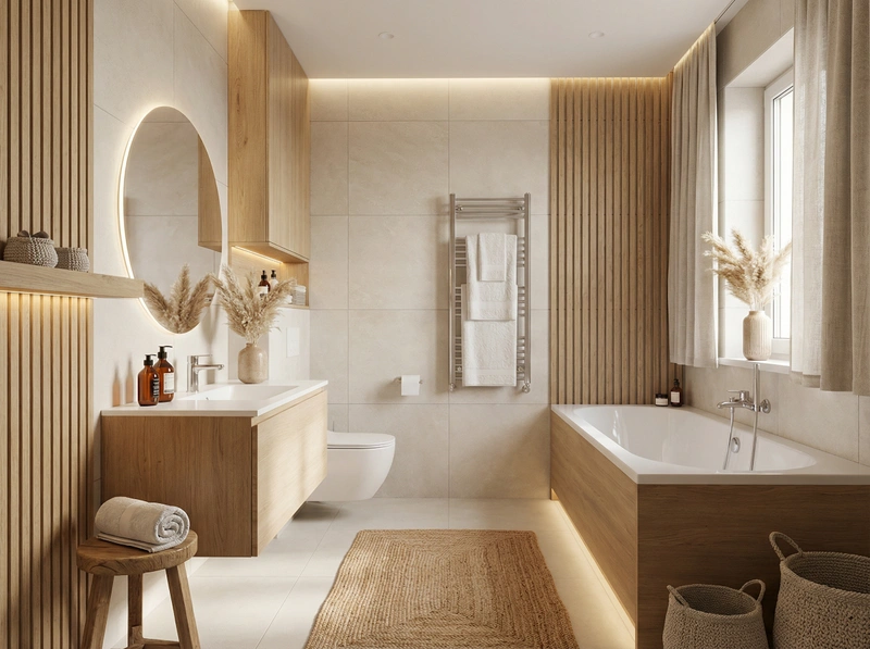 Дизайн интерьера в стиле Хюгге — Ванная от нейросети RoomGPT