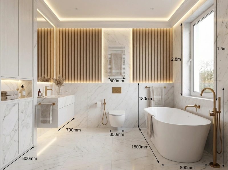 Дизайн интерьера в стиле Неоклассика — Ванная от нейросети RoomGPT