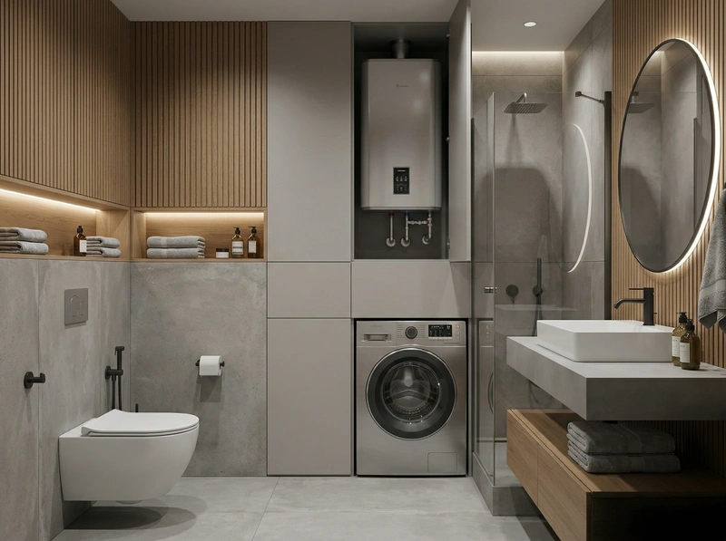 Дизайн ванной в стиле Минимализм — фото интерьера от нейросети RoomGPT