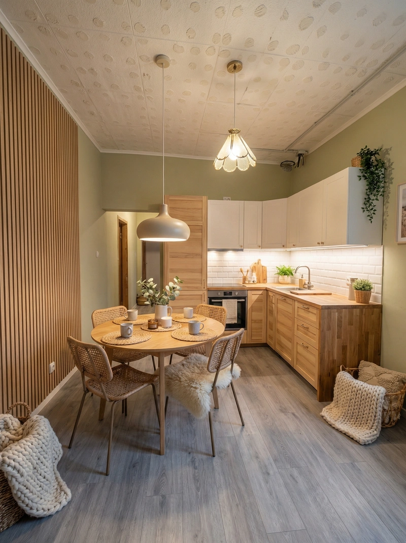 Дизайн интерьера в стиле Хюгге — Кухня от нейросети RoomGPT