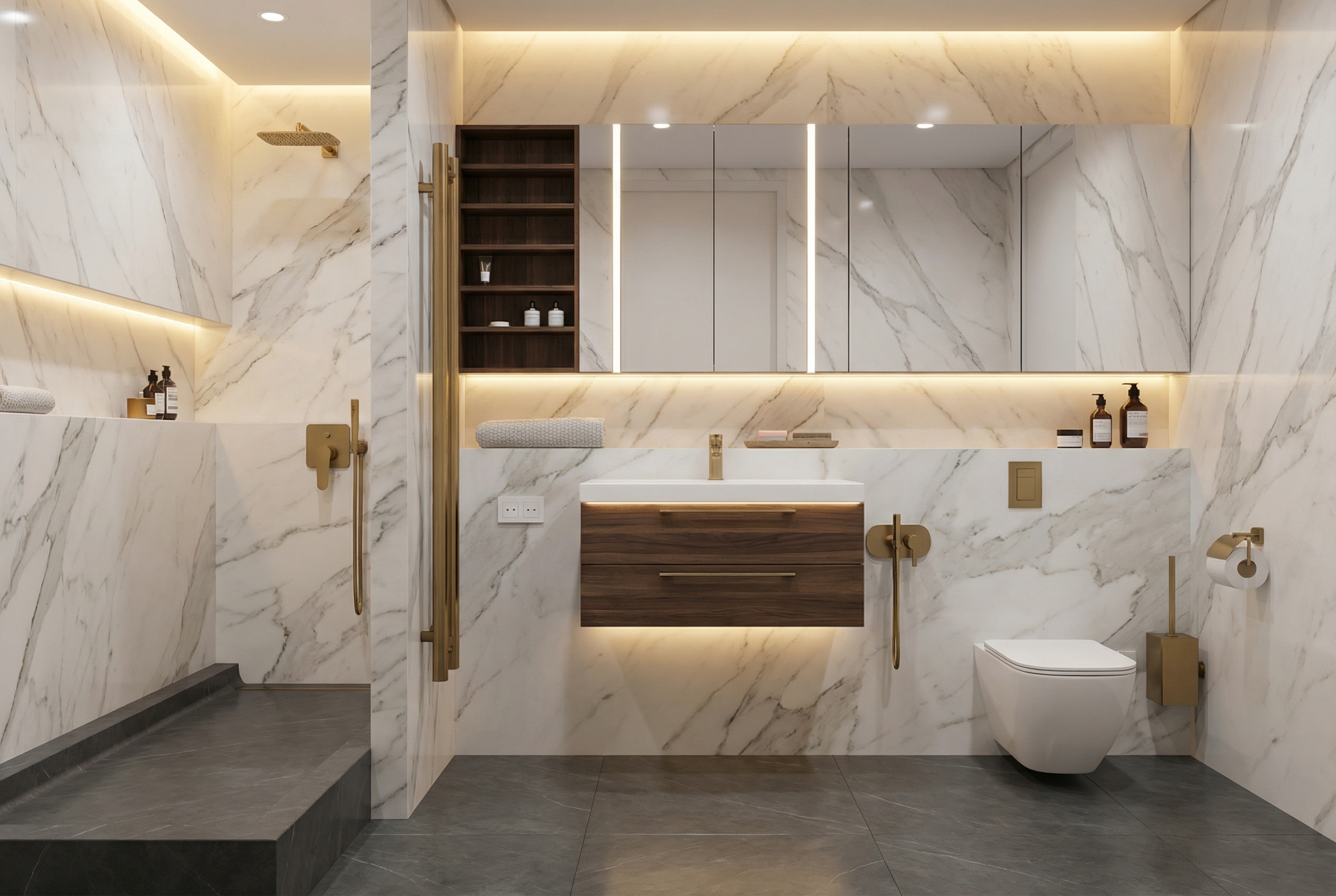 Дизайн ванной в стиле Минимализм — фото интерьера от нейросети RoomGPT