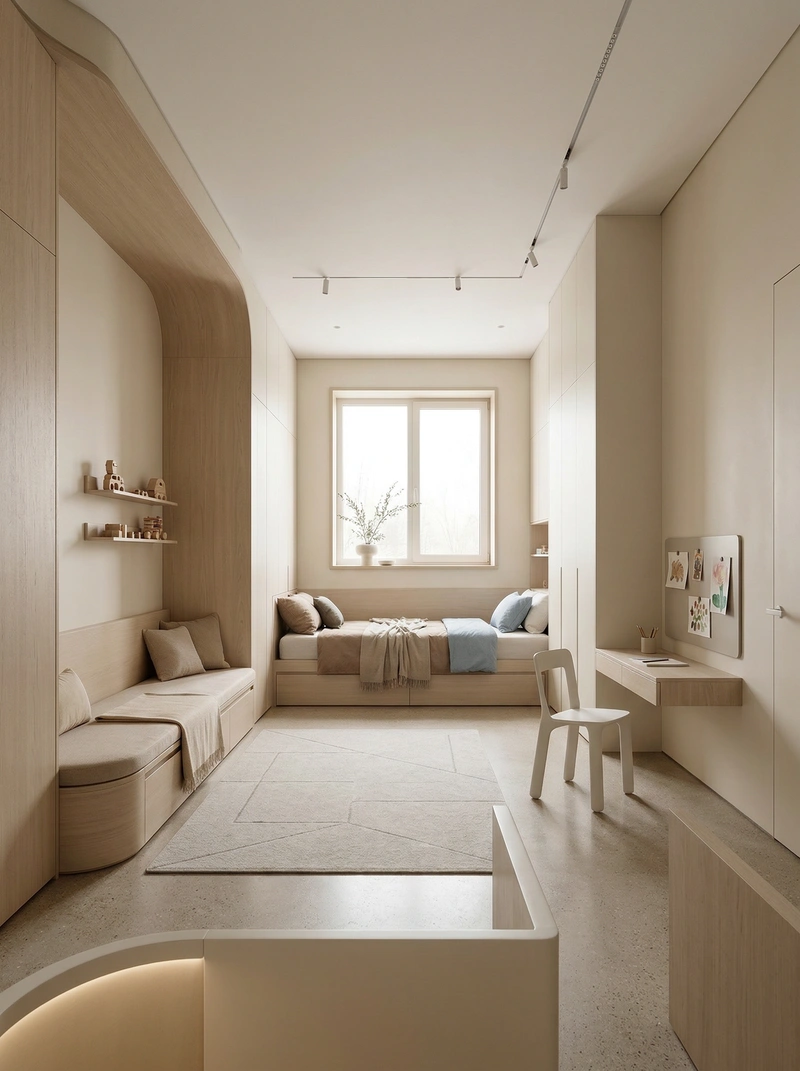 Дизайн детской в стиле Минимализм — фото интерьера от нейросети RoomGPT