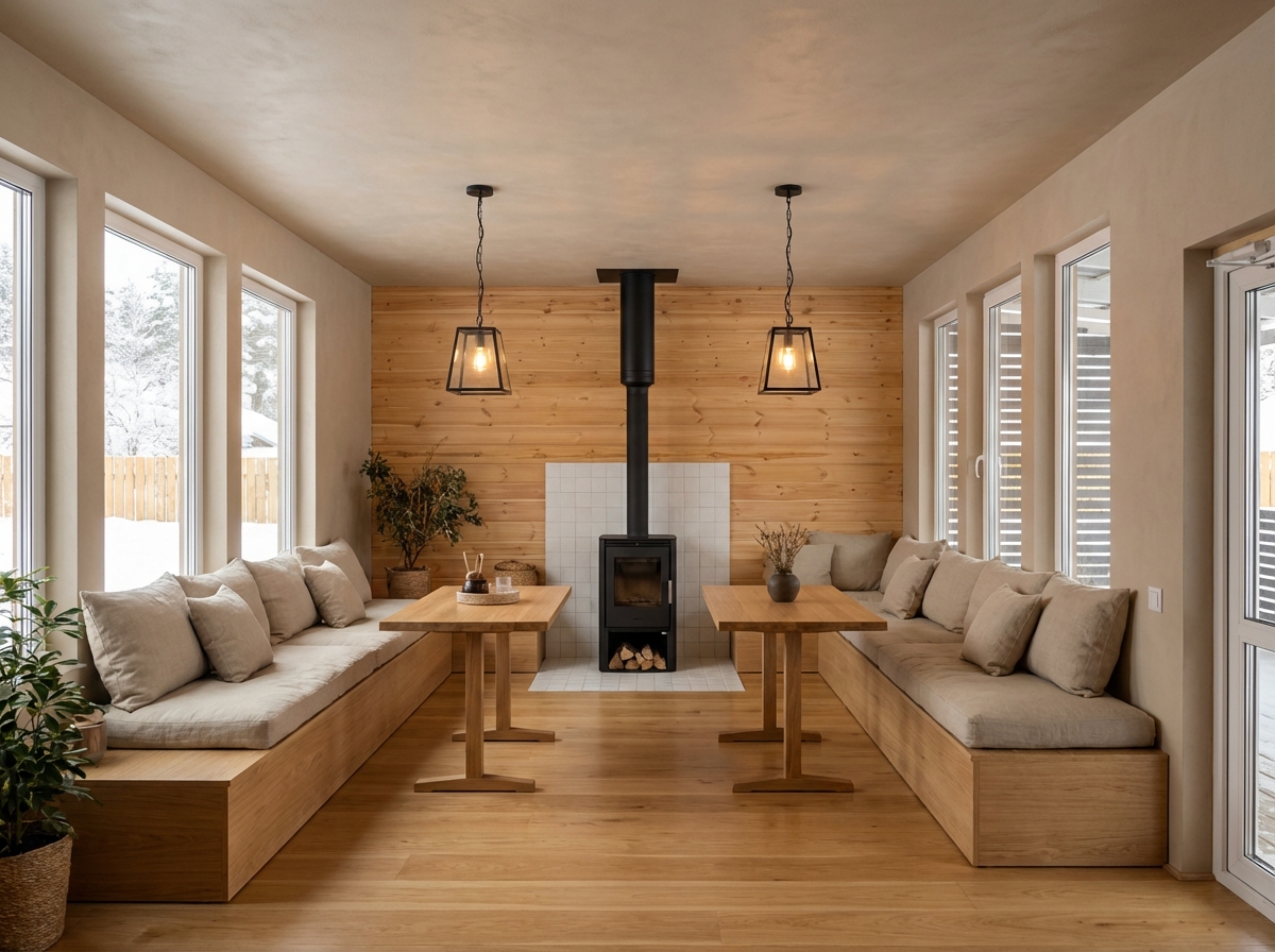 Дизайн гостиной в стиле Japandi — фото интерьера от нейросети RoomGPT