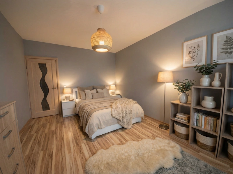 Дизайн интерьера в стиле Хюгге — Спальня от нейросети RoomGPT