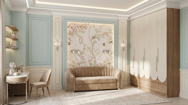 Дизайн интерьера в стиле Неоклассика — Детская от нейросети RoomGPT