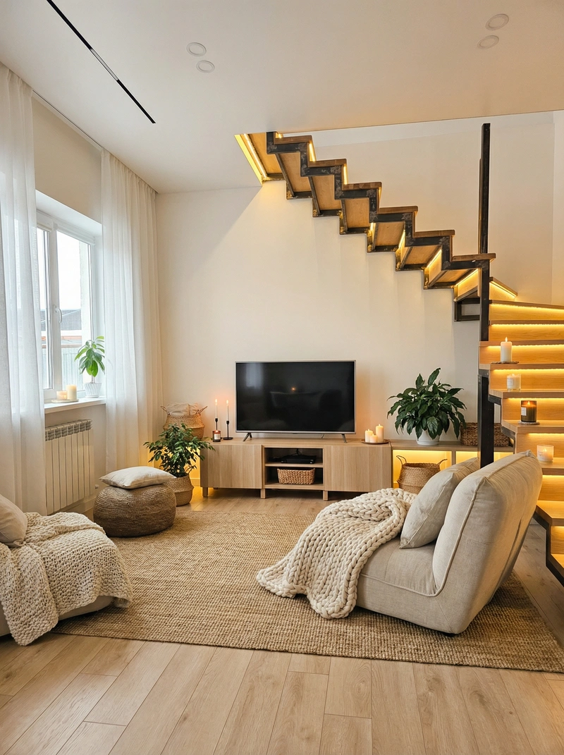 Дизайн интерьера в стиле Хюгге — Гостиная от нейросети RoomGPT