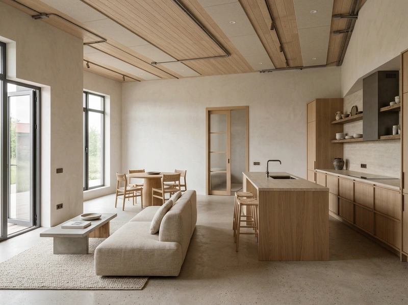 Дизайн кухни в стиле Japandi — фото интерьера от нейросети RoomGPT