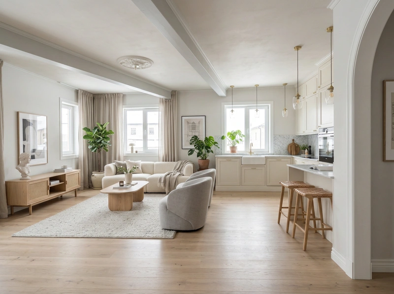 Дизайн интерьера в стиле Сканди — Гостиная от нейросети RoomGPT