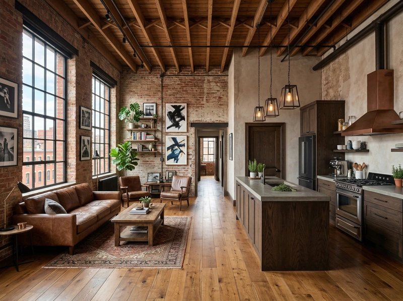 Дизайн кухни в стиле Лофт — фото интерьера от нейросети RoomGPT
