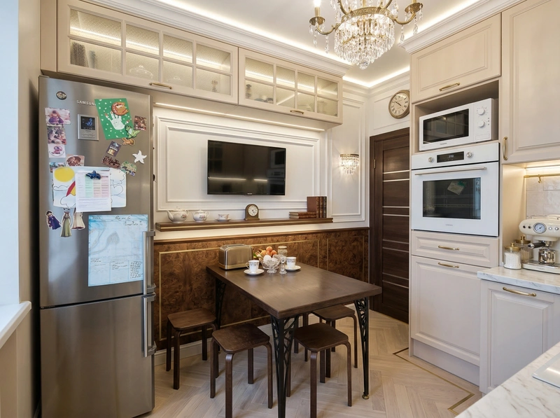 Дизайн кухни в стиле Неоклассика — фото интерьера от нейросети RoomGPT