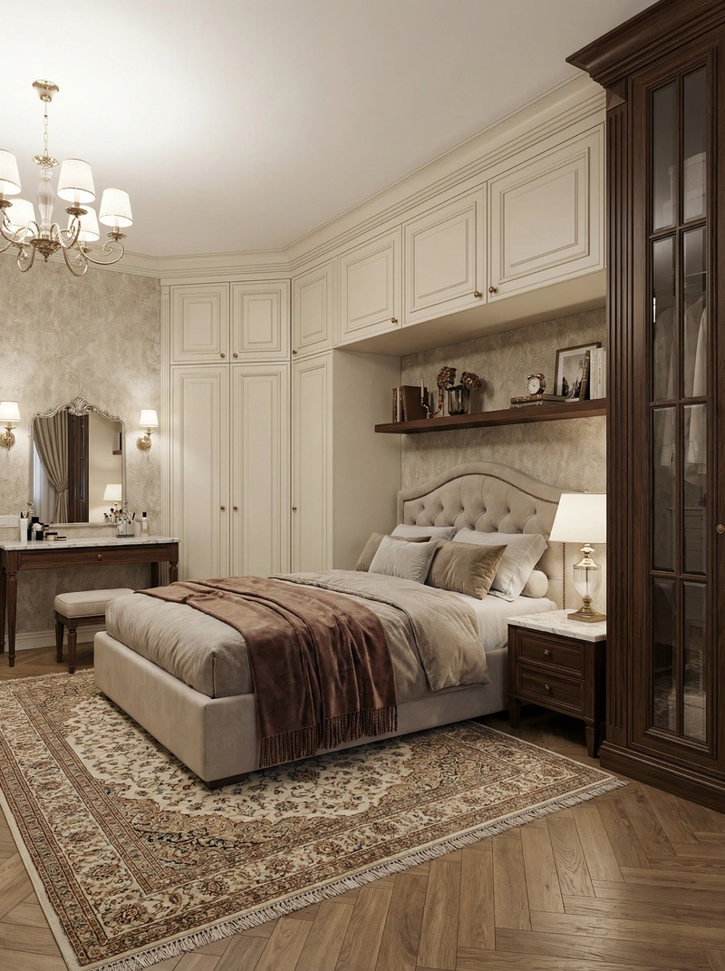 Дизайн интерьера в стиле Классика — Спальня от нейросети RoomGPT