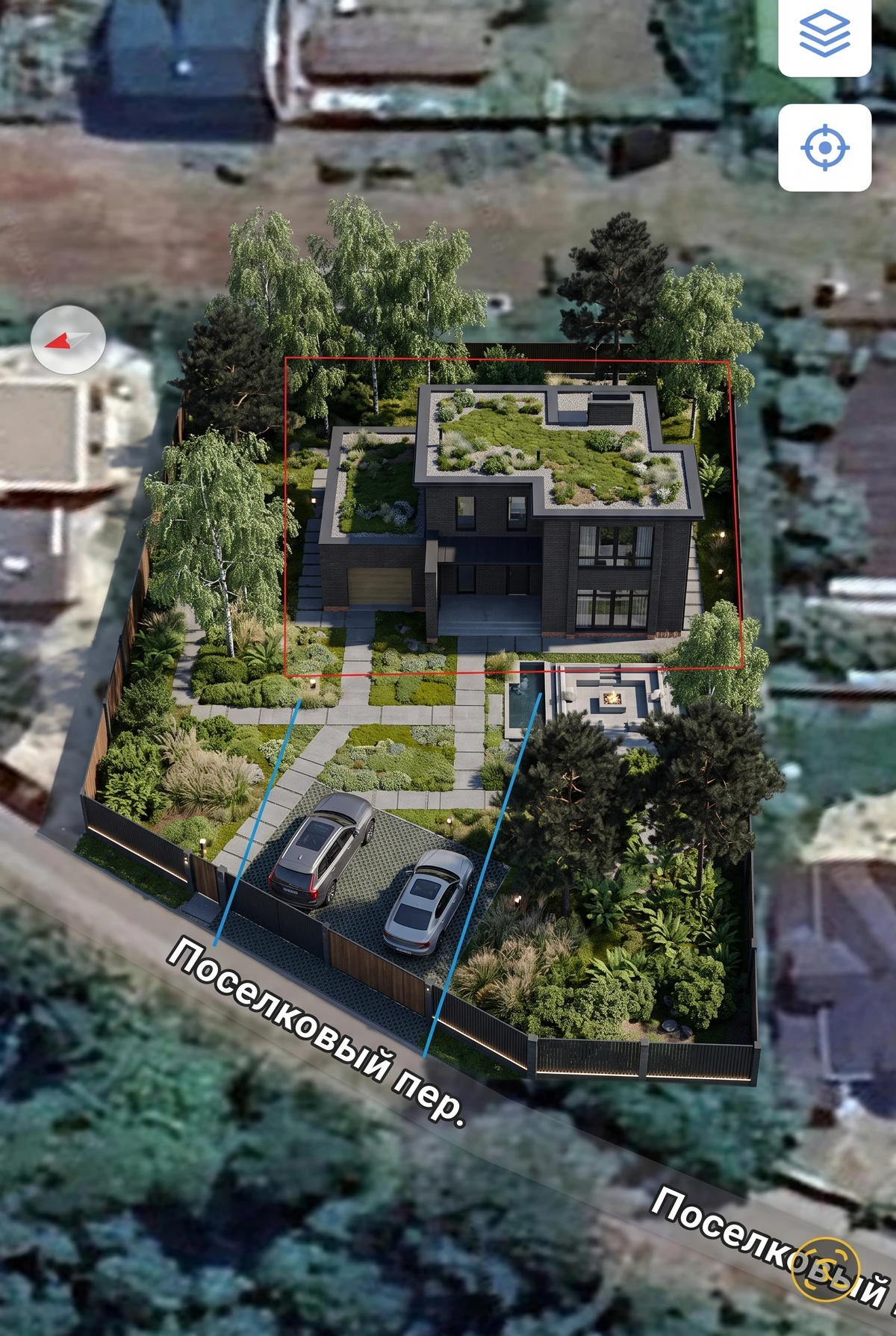 Ландшафтный дизайн в стиле Сканди — Участок от нейросети RoomGPT