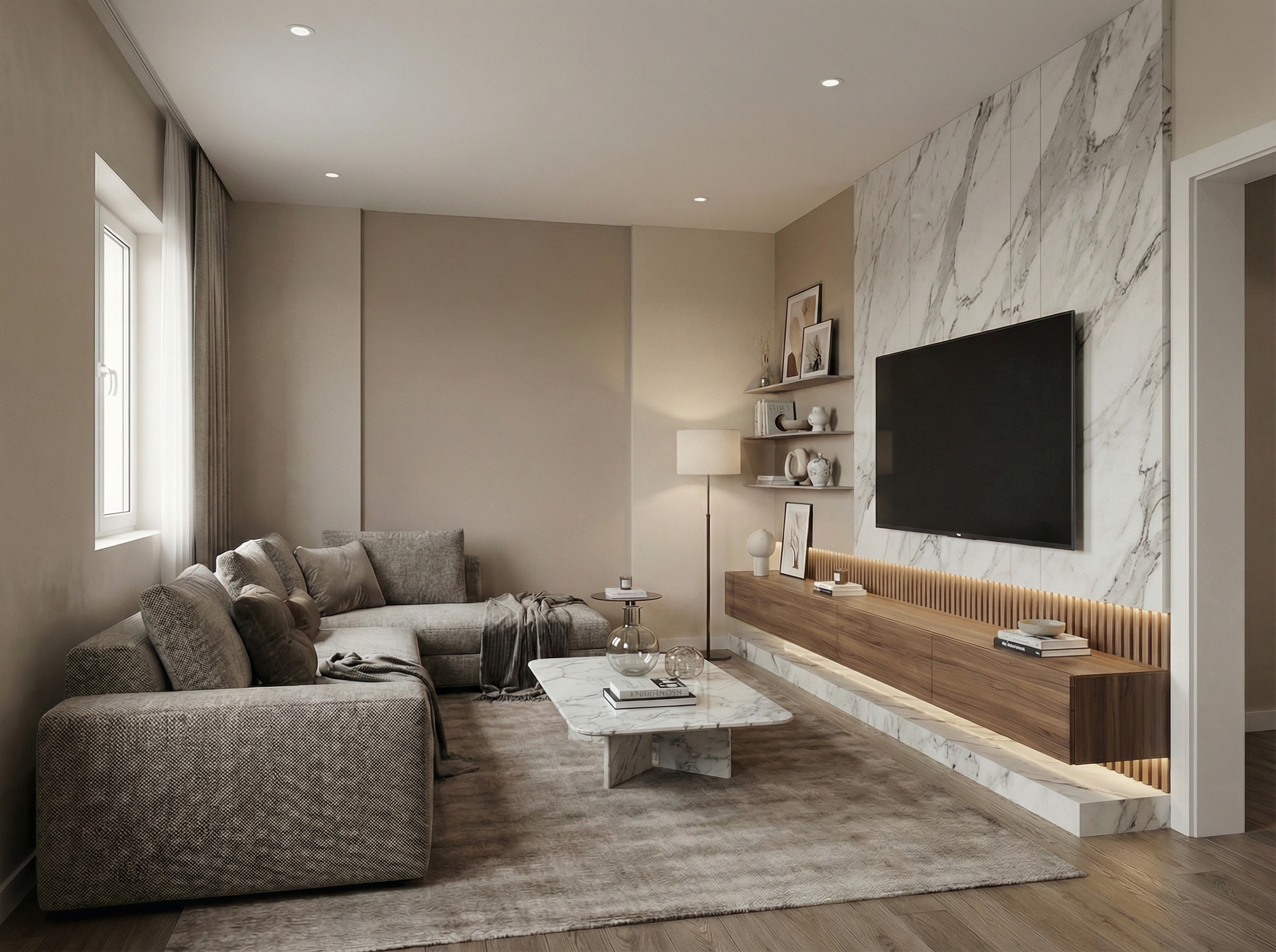 Дизайн гостиной в стиле Минимализм — фото интерьера от нейросети RoomGPT