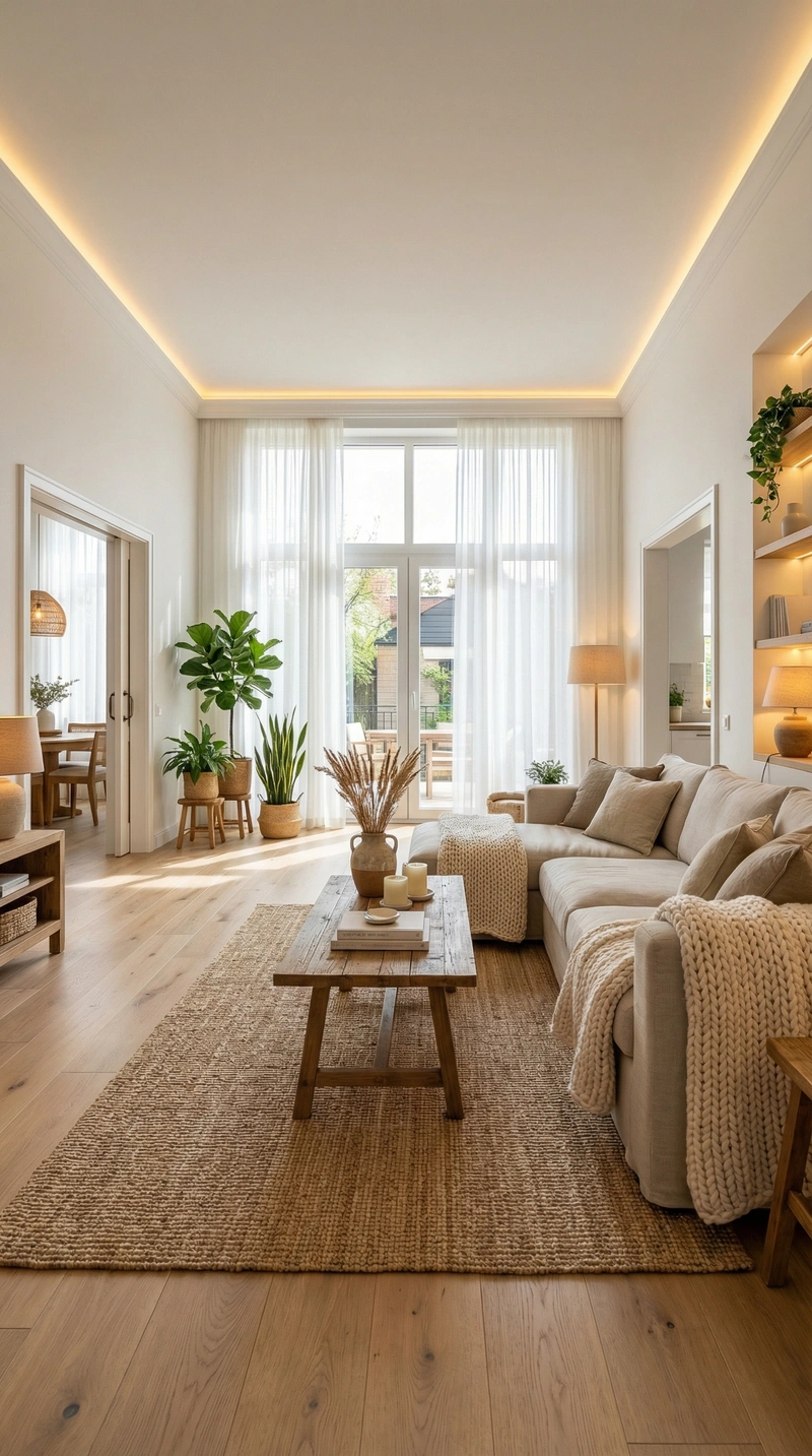 Дизайн интерьера в стиле Хюгге — Гостиная от нейросети RoomGPT