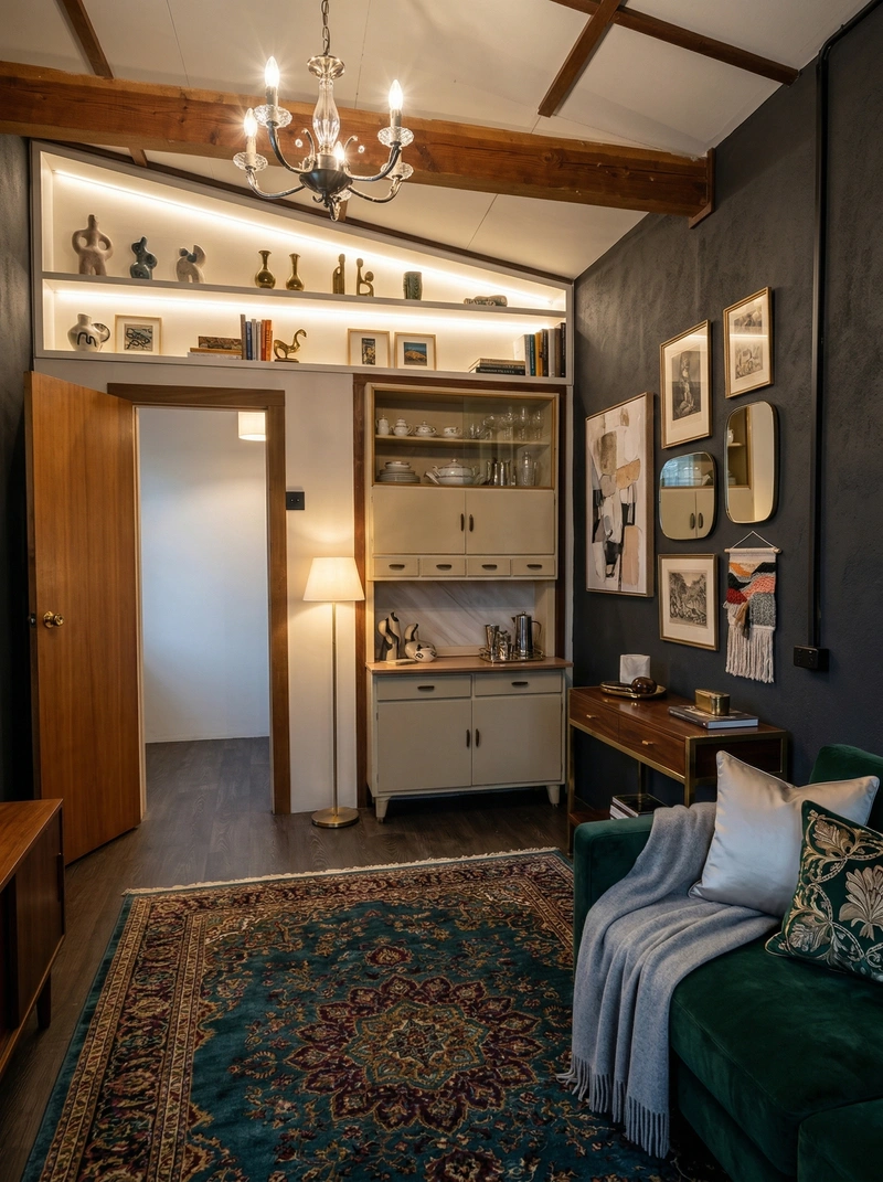 Дизайн гостиной в стиле Эклектика — фото интерьера от нейросети RoomGPT