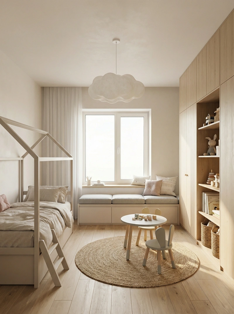 Дизайн интерьера в стиле Сканди — Детская от нейросети RoomGPT
