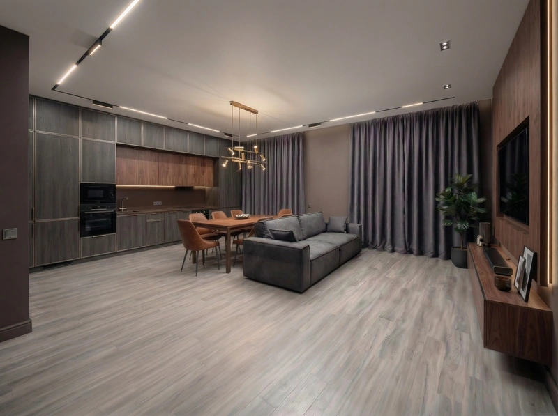 Дизайн гостиной в стиле Блэктэк — фото интерьера от нейросети RoomGPT