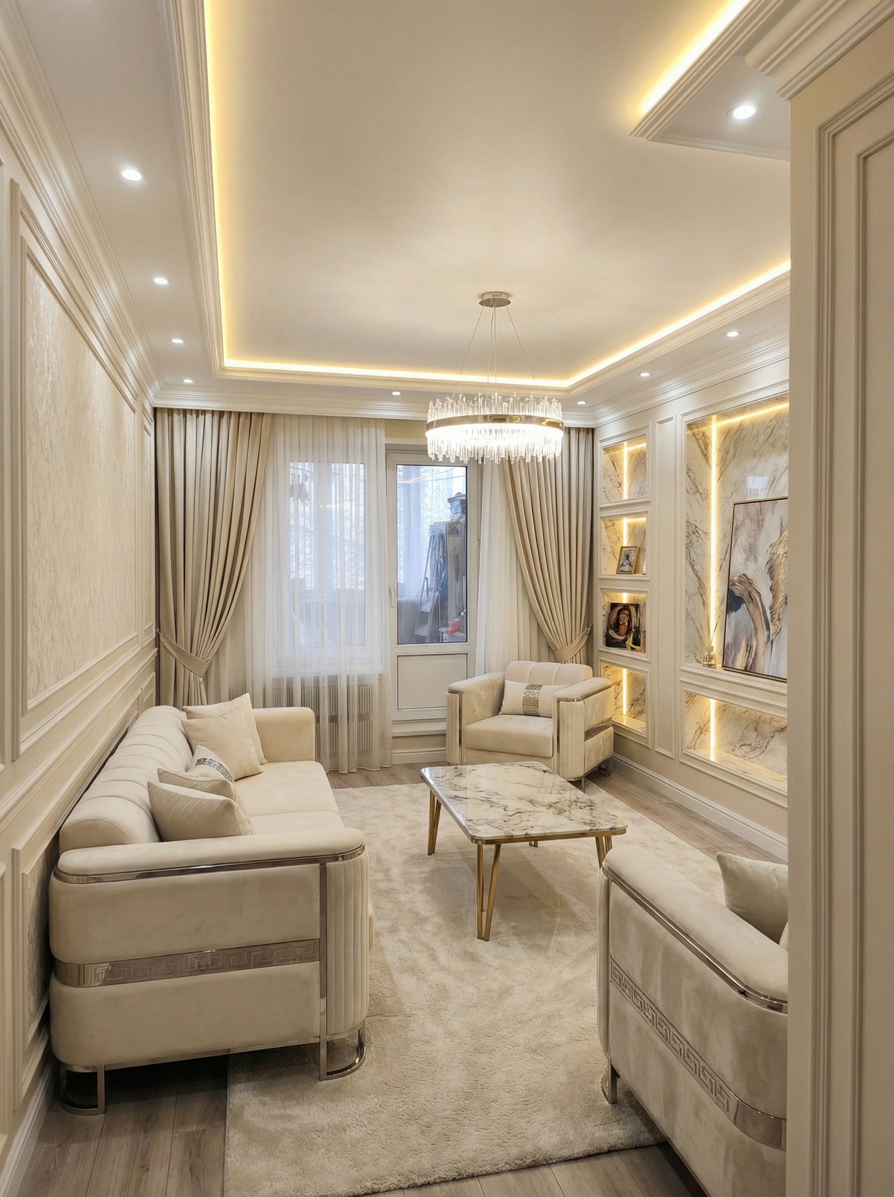 Дизайн гостиной в стиле Классика — фото интерьера от нейросети RoomGPT