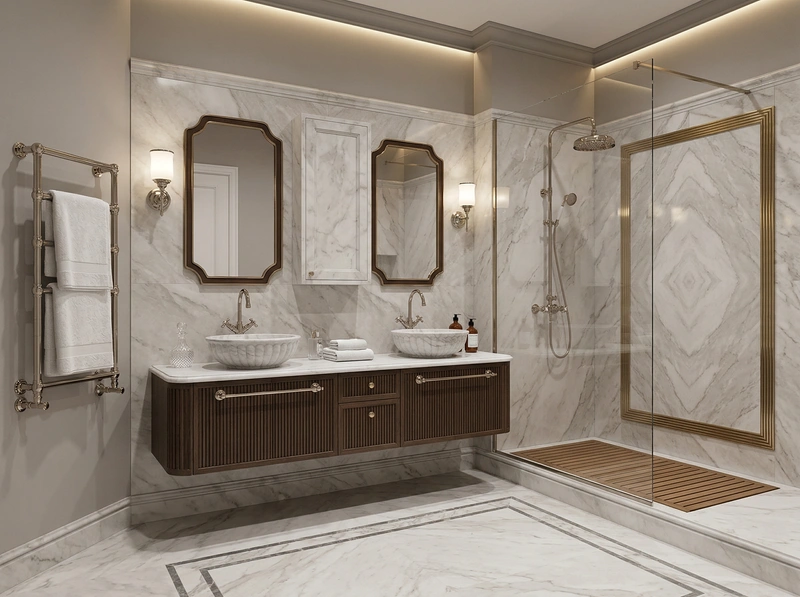 Дизайн интерьера в стиле Классика — Ванная от нейросети RoomGPT