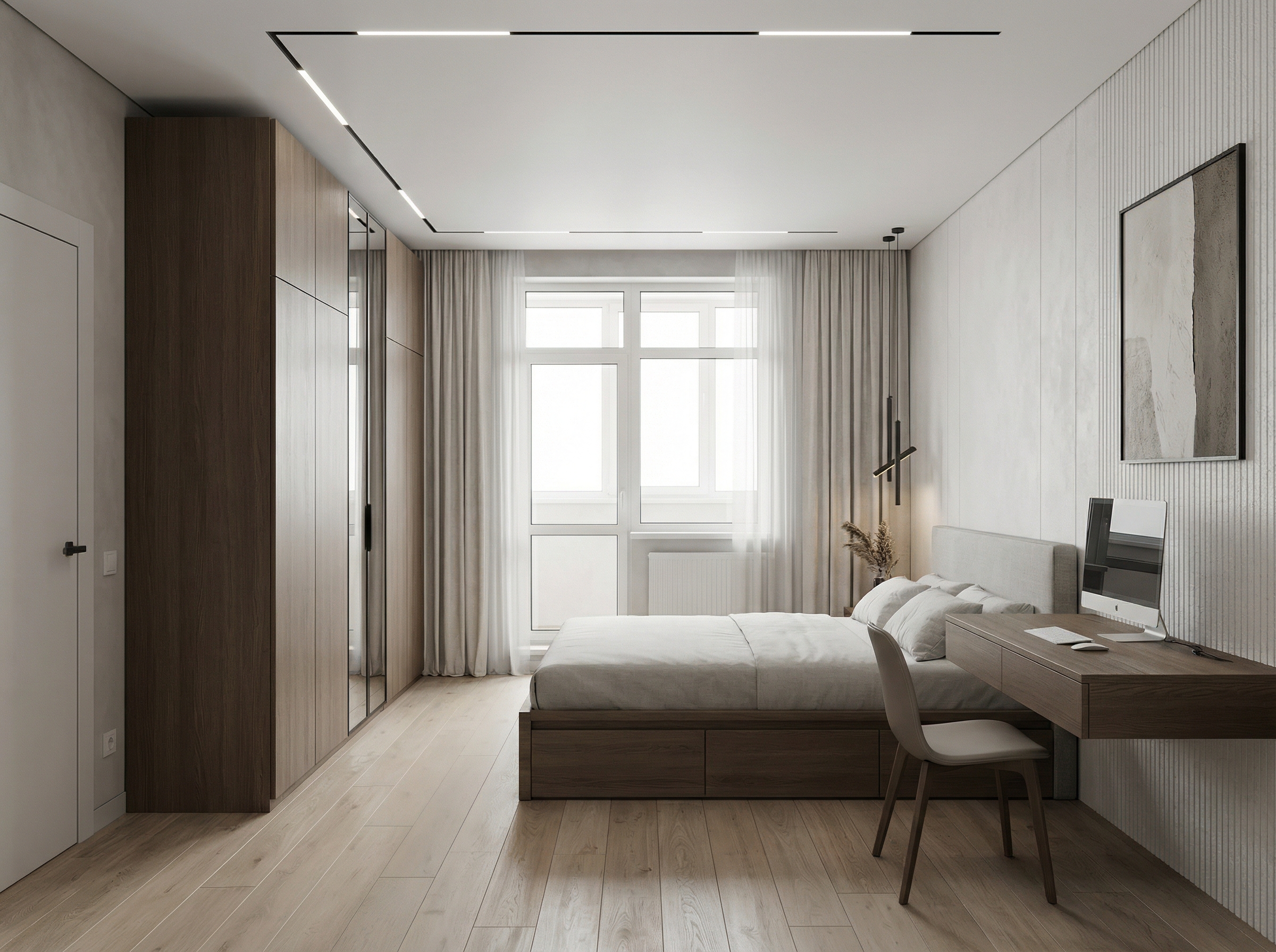 Дизайн спальни в стиле Минимализм — фото интерьера от нейросети RoomGPT