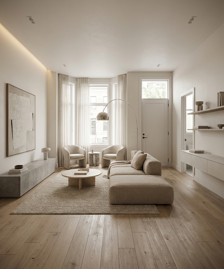 Дизайн гостиной в стиле Минимализм — фото интерьера от нейросети RoomGPT