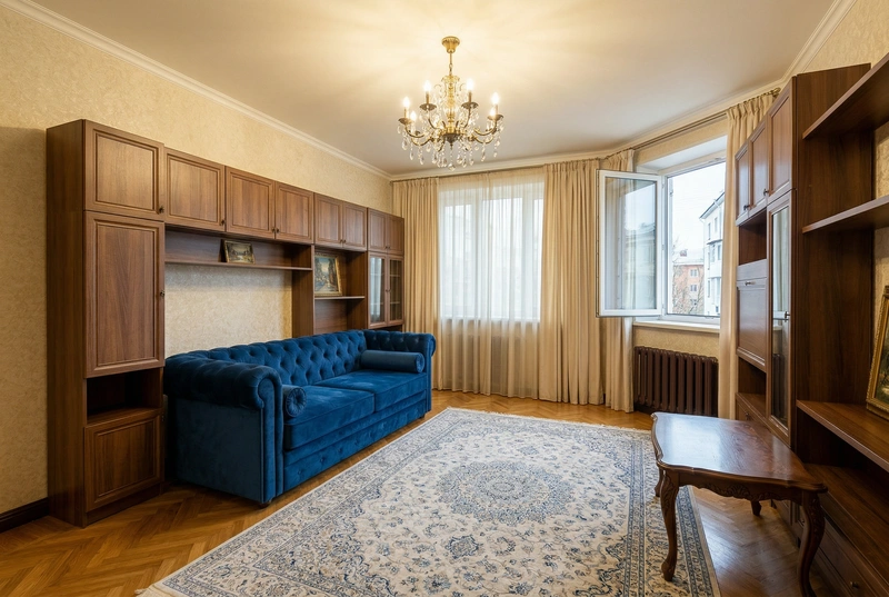 Дизайн интерьера в стиле Классика — Гостиная от нейросети RoomGPT