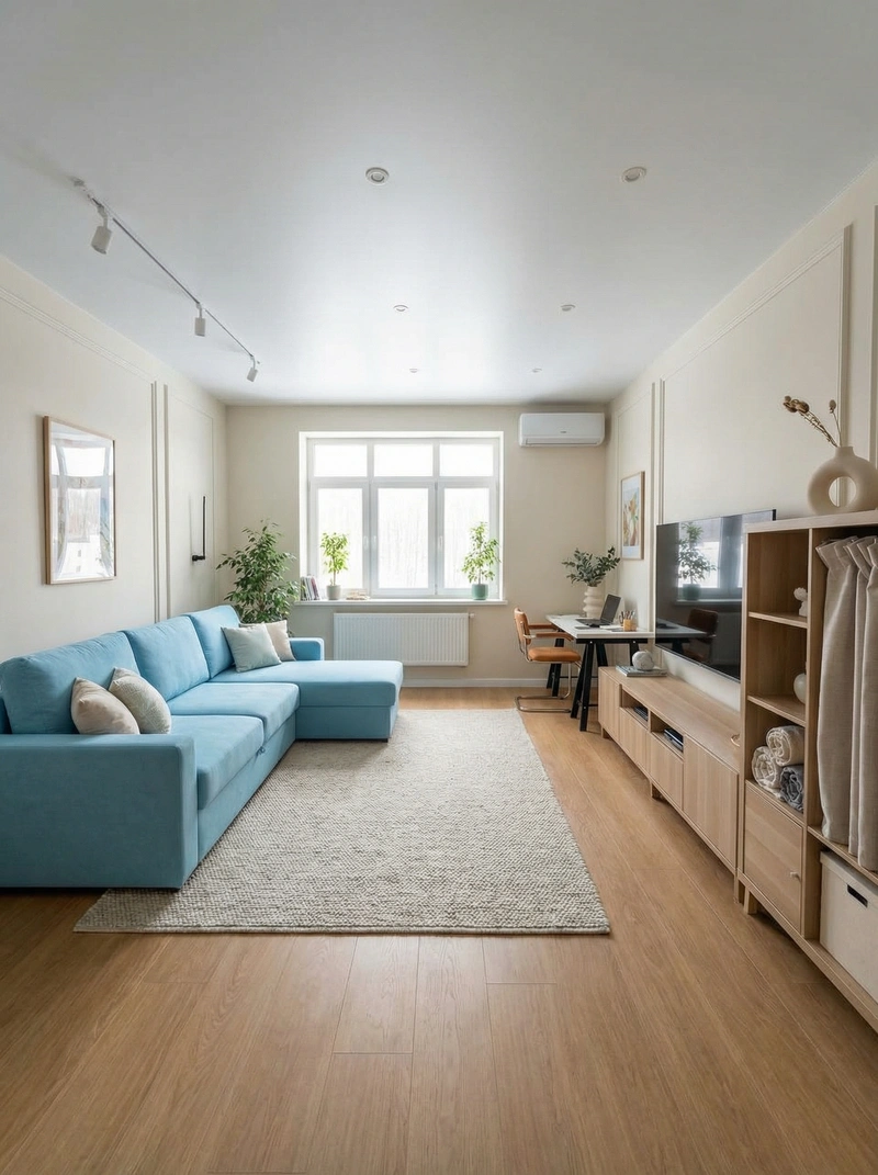 Дизайн интерьера в стиле Эклектика — Гостиная от нейросети RoomGPT