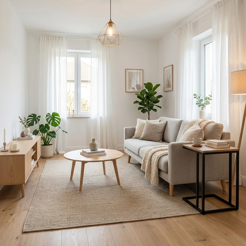 Дизайн интерьера в стиле Хюгге — Гостиная от нейросети RoomGPT