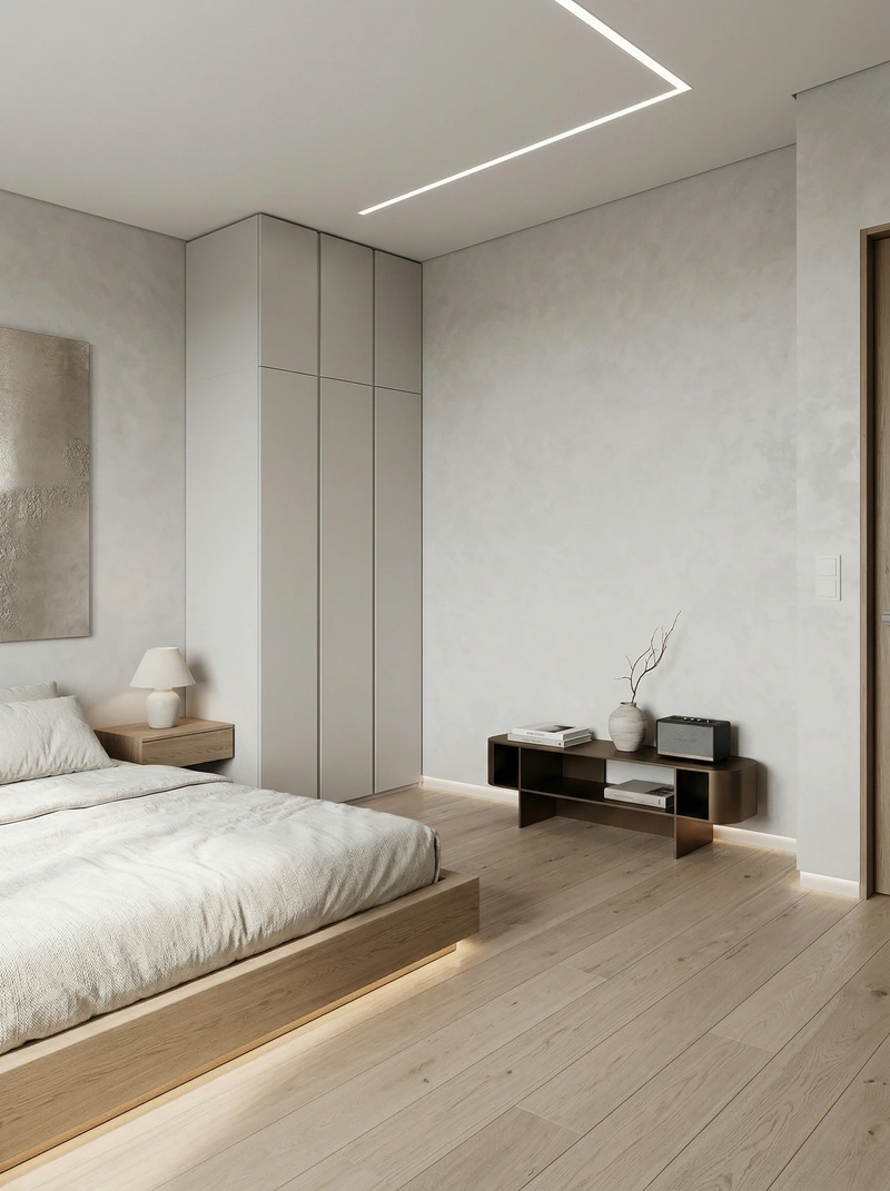 Дизайн спальни в стиле Минимализм — фото интерьера от нейросети RoomGPT