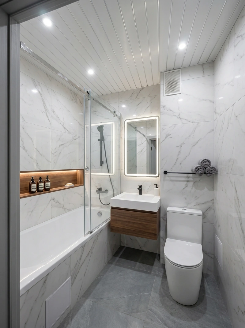 Дизайн интерьера в стиле Минимализм — Ванная от нейросети RoomGPT