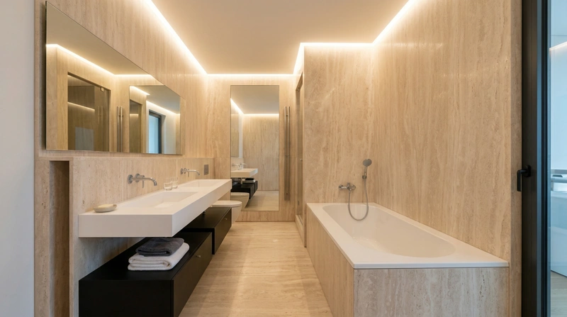 Дизайн ванной в стиле Минимализм — фото интерьера от нейросети RoomGPT