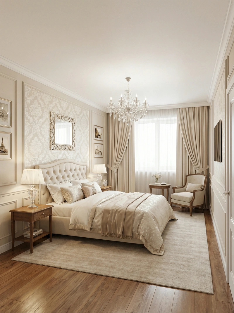 Дизайн интерьера в стиле Классика — Спальня от нейросети RoomGPT